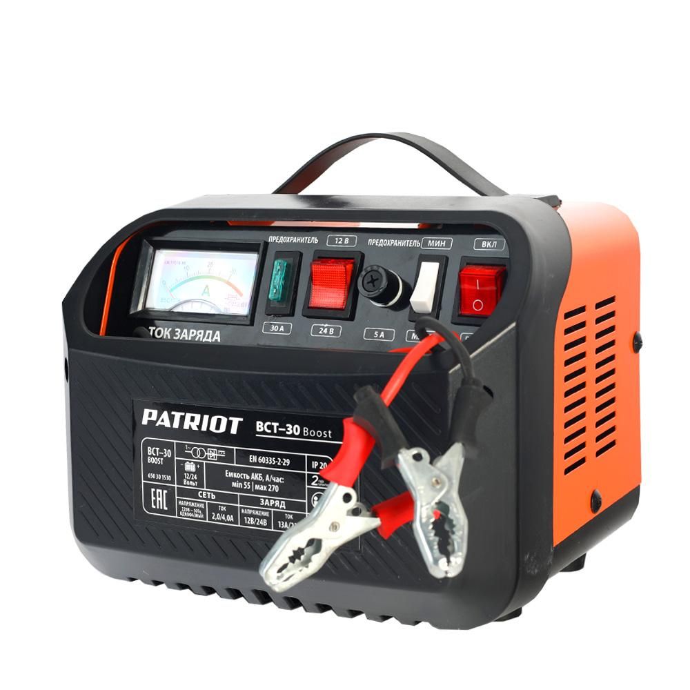 Зарядно-предпусковое устройство для автомобильных аккумуляторов PATRIOT BCT-30 Boost, 23А, 12/24В - фото 3
