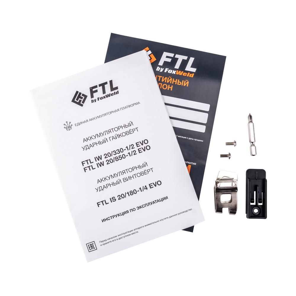 Ударный аккумуляторный винтовёрт FoxWeld FTL IS 20/180-1/4 EVO