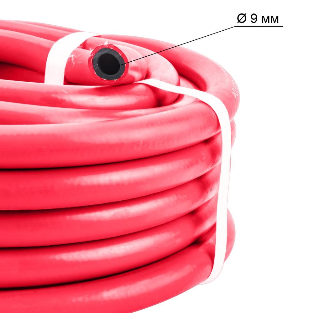 Рукав резиновый FoxWeld для газовой сварки (I класс, красный) d=9мм, бухта 10м - фото 2