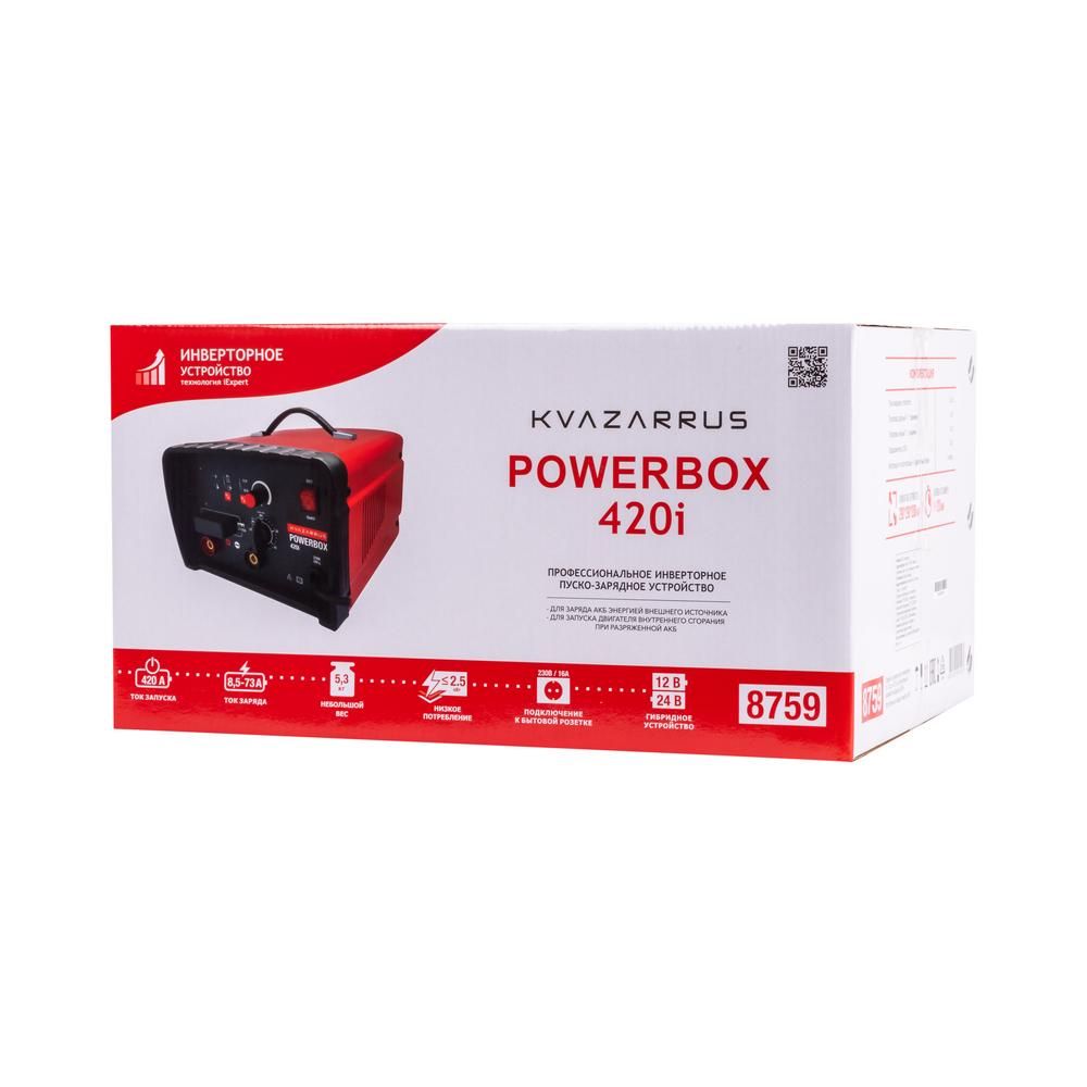Инверторное пуско-зарядное устройство FoxWeld KVAZARRUS PowerBox 420i, таймер, цветная коробка - фото 7