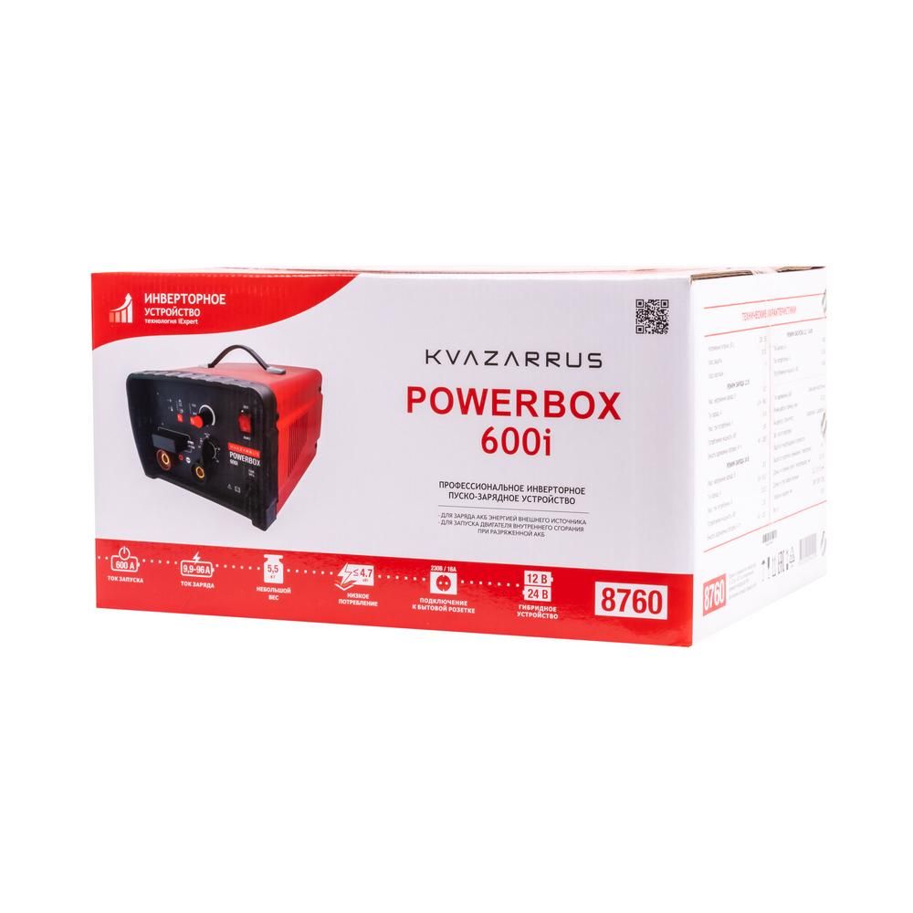 Инверторное пуско-зарядное устройство FoxWeld KVAZARRUS PowerBox 600i, таймер, цветная коробка - фото 7