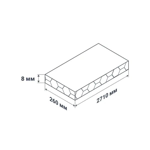 Стеновая панель ПВХ КРОНАПЛАСТ Бризоль 2700x250x8 мм голубой 0.675 м2 - фото 6