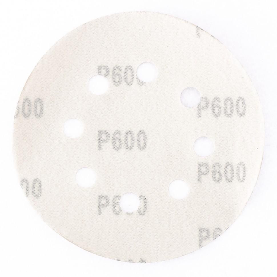 Круг абразивный на ворсовой подложке под липучку, перфорированный, P 240, 125 мм, 5 шт Matrix - фото 2