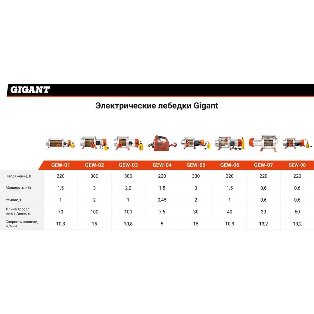 Электрическая лебедка Gigant GEW-01 - фото 3