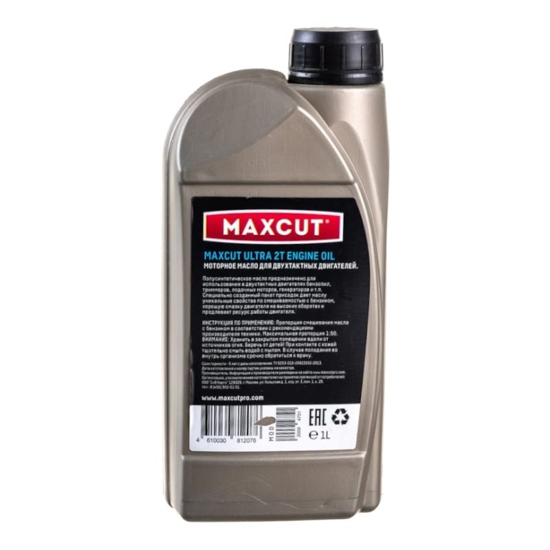 2-х тактное полусинтетическое масло MAXCUT ULTRA Semi-Synthetic 2T 1 литр