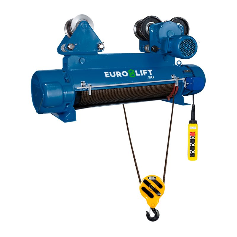 Таль электрическая EURO-LIFT CD1 2 т 24 м синего цвета