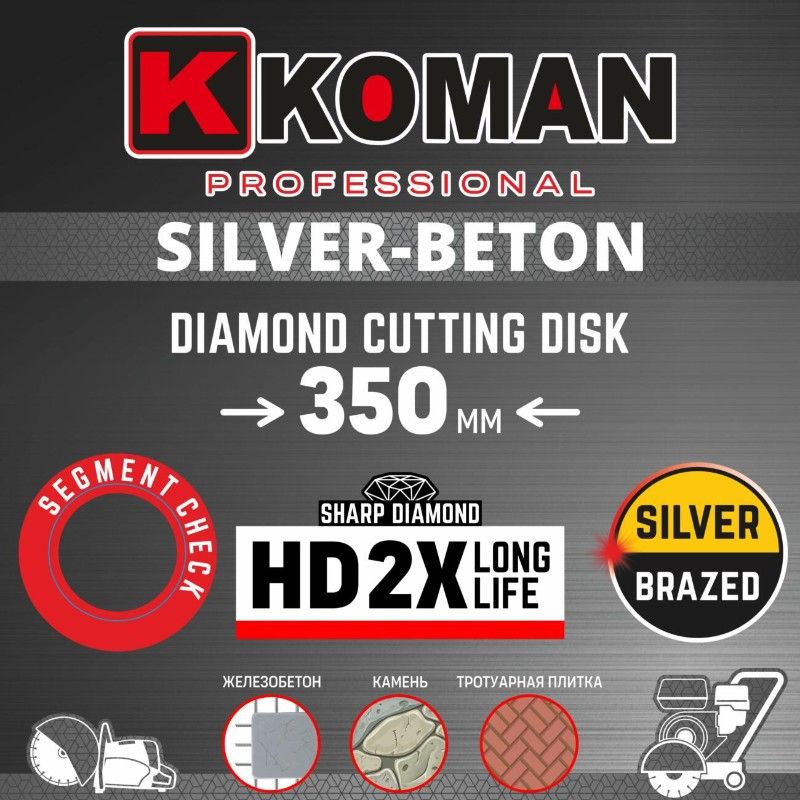 Алмазный диск KOMAN Professional 350 мм 14 дюймов