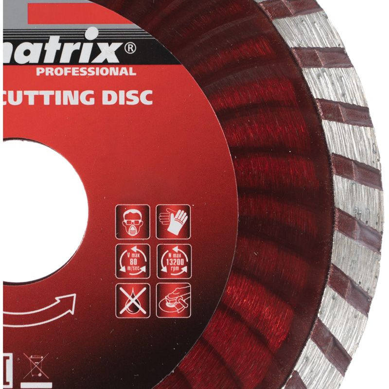 Алмазный диск MTX Turbo 110 х 20 мм, сухая резка, с переходным кольцом на 16 мм