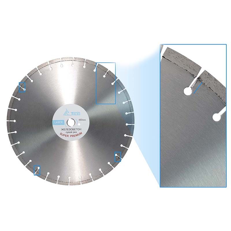 Отрезной диск алмазный ТСС-450 Железобетон Super Premium