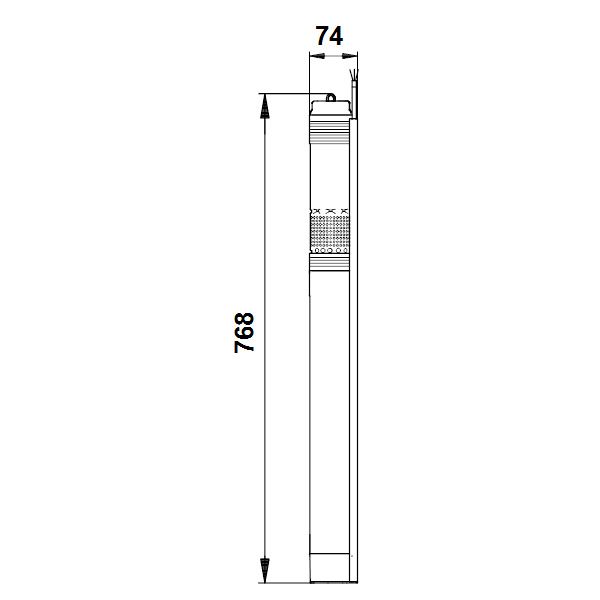 Скважинный насос Grundfos SQE 2-70 комплект (габаритный чертеж)