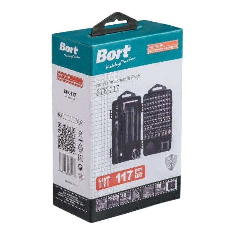 Набор ручного инструмента BORT BTK-117 упаковка