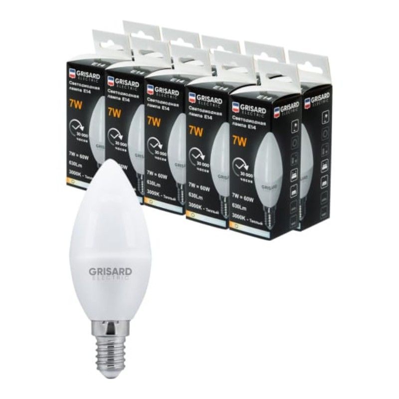 Лампа светодиодная GRISARD ELECTRIC GRE-002-0048 10 шт 4000 К