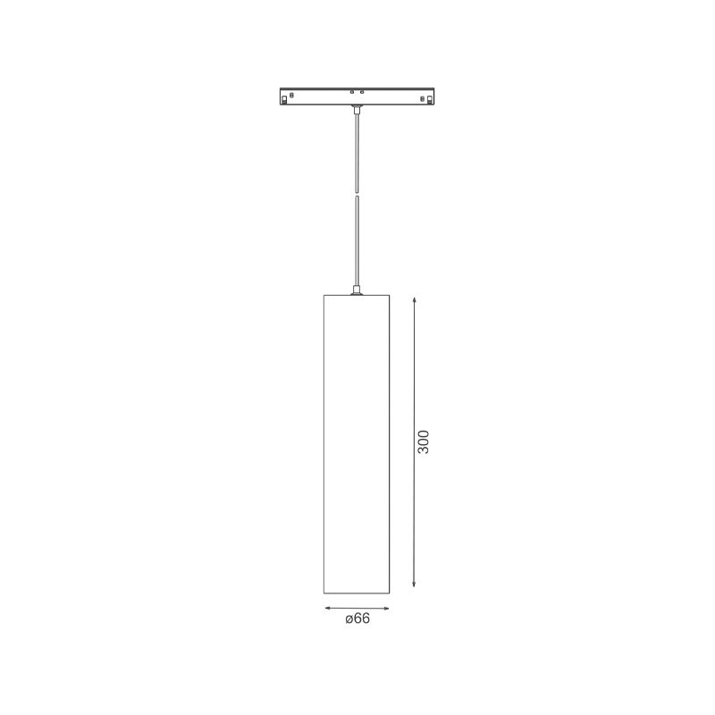 Трековый подвесной светильник Sundex 20Вт, CRI90, 3000К, гр. 24°, IP20, DALI, 48B, черный (длина кабеля 1м) F