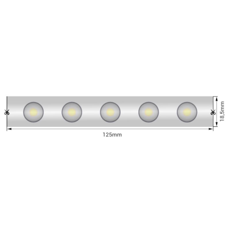 Лента светодиодная Wallwasher 2835, 48 LED/м, 18 Вт/м, 24В , IP67, Цвет: Холодный белый 008219