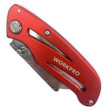 Нож WORKPRO универсальный складной алюминиевый со сменными Лезвия WORKPROми - фото 4