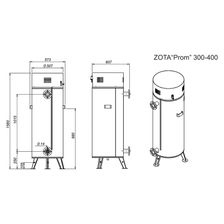 Электрический котел промышленного назначения Zota 400 Prom (PR3443221400) - Монтажные размеры прибора