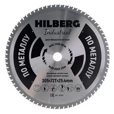 Диск пильный Hilberg Industrial TOP Металл 305x25,4x72Т 305 мм