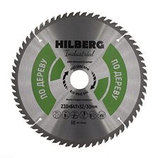 Диск пильный по дереву Hilberg Industrial 230х64Тх32/30 мм 6000 об/мин