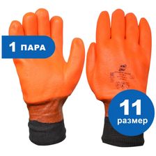 Перчатки трикотажные Arcticus х/б с ПВХ оранжевым полным нефтеморозостойким (НМС) покрытием, джерси, трикотажная резинка, р.10, 1 пара, арт. 16020 SSW-111 - фото 2