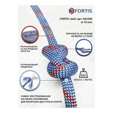 Веревка высокопрочная страховочная статическая АзотХимФортис FORTIS-static арт. 462209-100 - фото 5