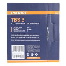 Нож для садового триммера PATRIOT TBS-3 230х25.4мм 3 зубца