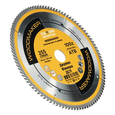 Диск пильный по дереву 255x30/25,4 мм Z=100 ATB WoodMaker Diamond Industrial - фото 1