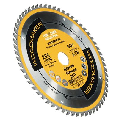 Диск пильный по дереву 255x30/25,4 мм Z=60 ATB WoodMaker Diamond Industrial - фото 1