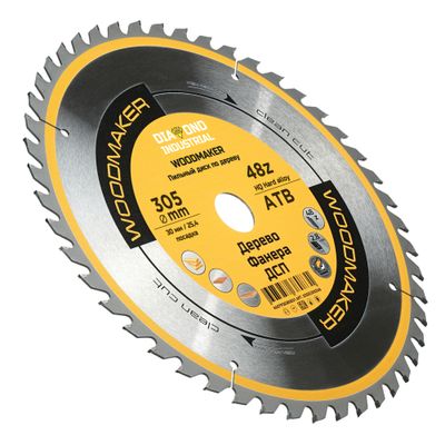 Диск пильный по дереву 305x30/25.4 мм 48Z (ATB) WoodMaker Diamond Industrial - фото 1