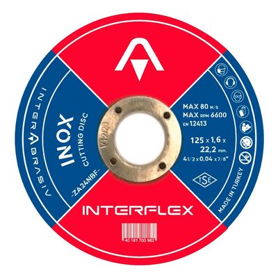 Круг отрезной по нержавеющей стали (Inox) INTERFLEX 125x1,6x22 ,23