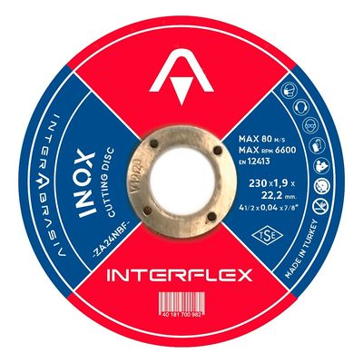 Круг отрезной по нержавеющей стали (Inox) INTERFLEX 230x1,9x22 ,23