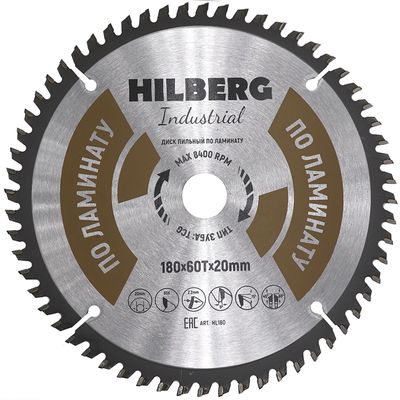 Диск пильный по ламинату TD Hilberg Industrial 180x20x60T