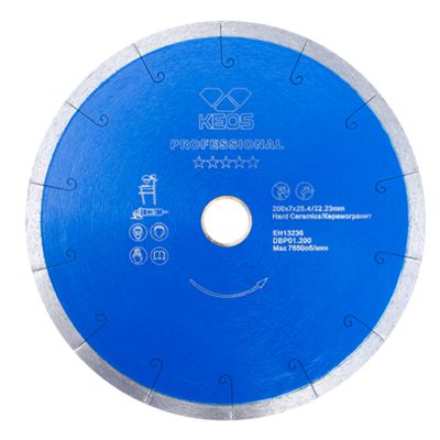 Сплошной алмазный диск (керамогранит) KEOS Professional 200x25,4x22,23 мм