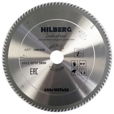 Диск пильный по дереву Hilberg Industrial 400x50x100T