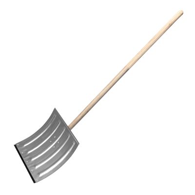 Лопата для уборки снега стальная оцинкованная, 420х370х1370 мм, деревянный черенок, Россия Сибртех - фото 1