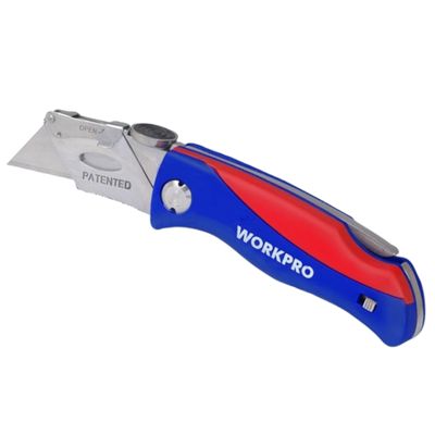 Нож универсальный складной WORKPRO WP211006 со сменными лезвиями - фото 1