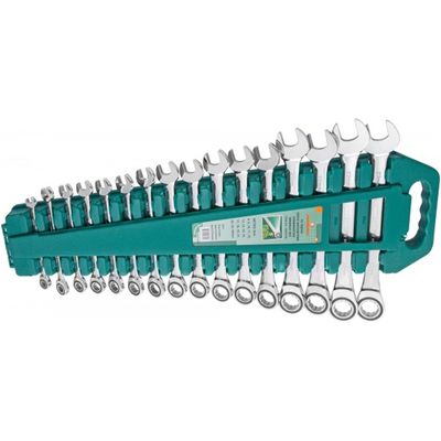 Набор комбинированных трещоточных ключей Jonnesway W45516S на держателе (16 предметов) 