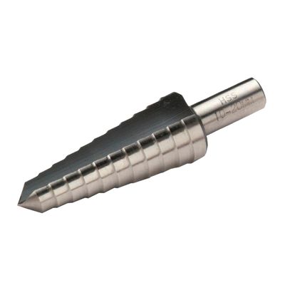 Ступенчатое сверло CIMCO HSS с диаметрами 12-20 мм, , макс. глубина сверления 4 мм, хвостовик 9 мм