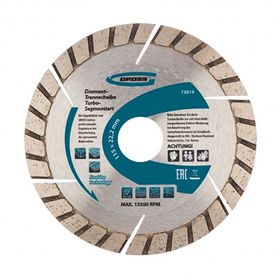 Алмазный диск GROSS 125х22,2 мм (турбо-сегментный сухое резание) 1A1RSS 