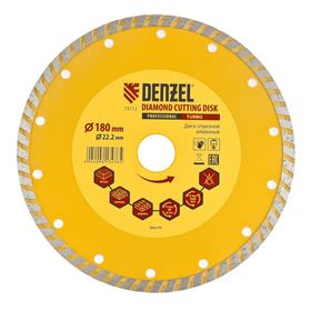 Алмазный отрезной диск Denzel 180х22,2 мм (турбо сухое резание)