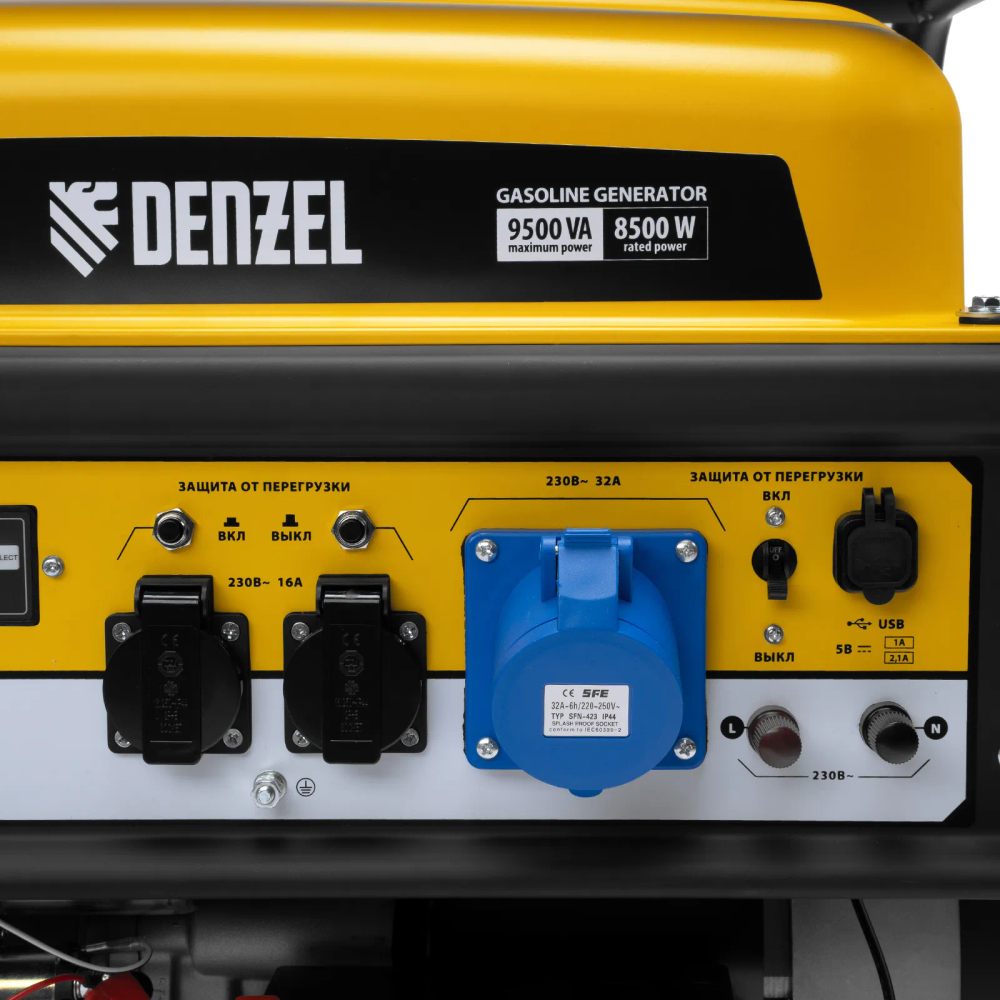 Генератор бензиновый Denzel PS-95EA-PRO, 9,5 кВт, 230 В, 40 л, разъём ATS, эл.старт - фото 13