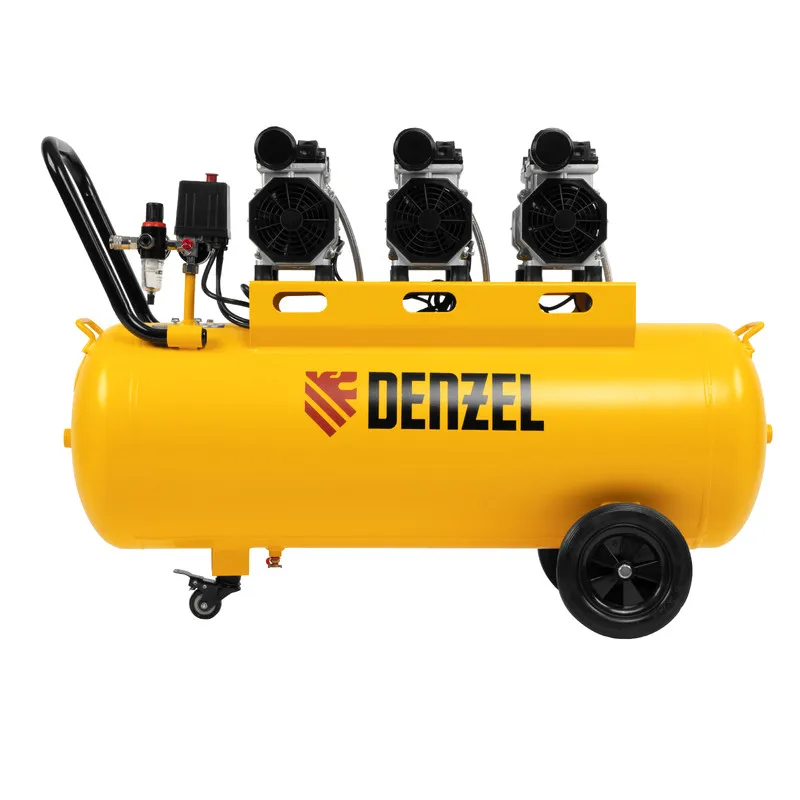 Компрессор безмасляный малошумный Denzel DLS 1800/100,1800 Вт, 3x600, 100 л, 345 л/мин - фото 3