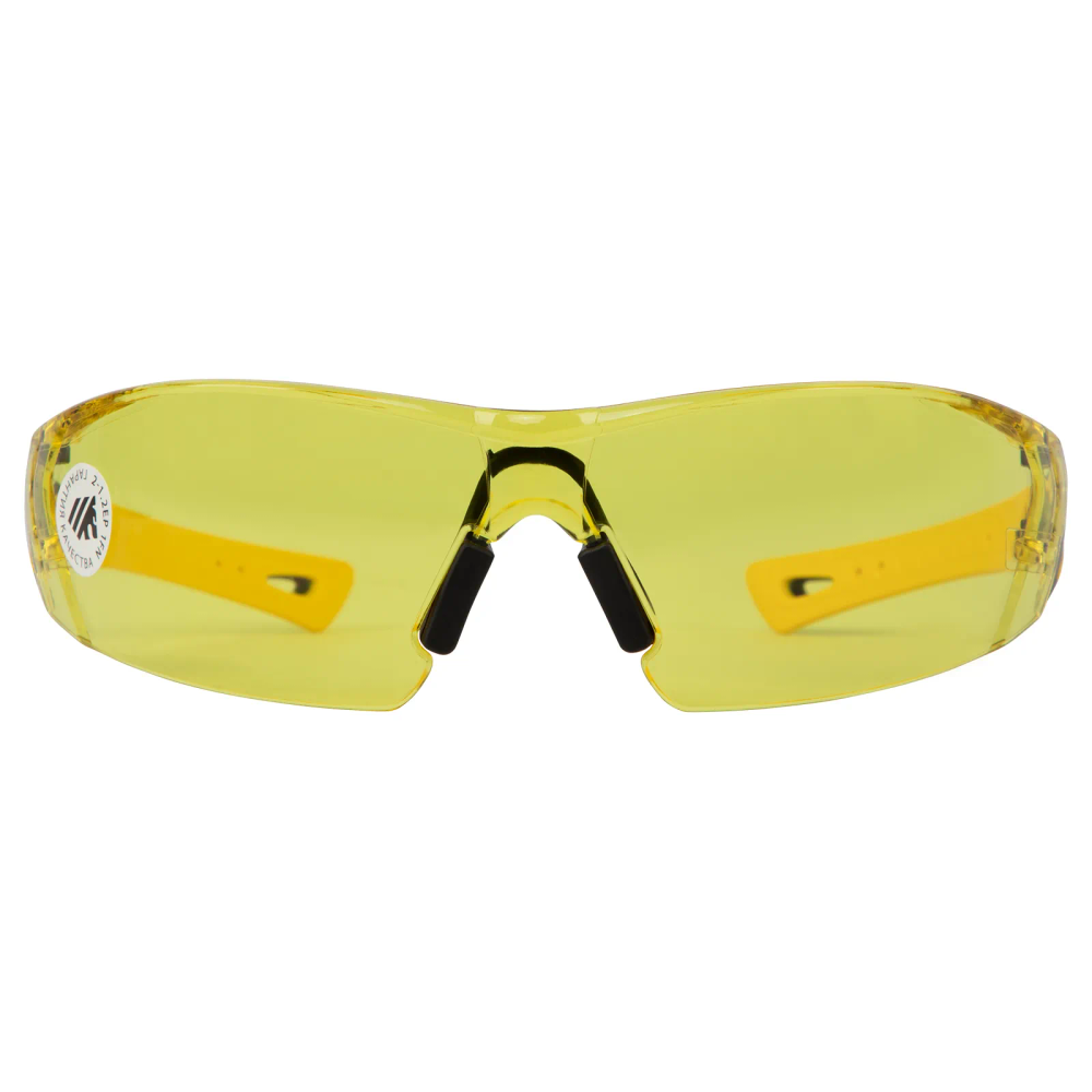 Очки защитные открытые Denzel поликарбонатные, желтая линза, 2х комп.дужки - фото 4