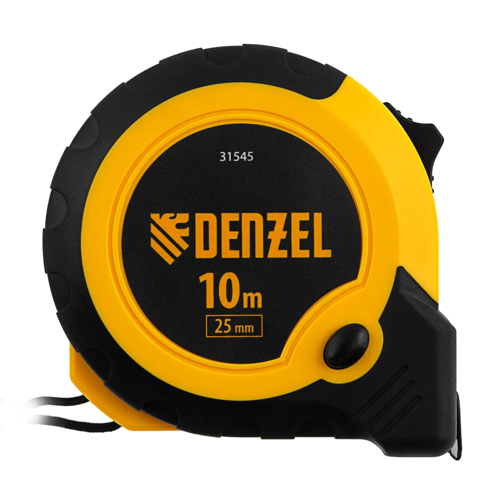 Рулетка Denzel 10мх25мм, двухкомп. корпус, кнопка-пауза - фото 2