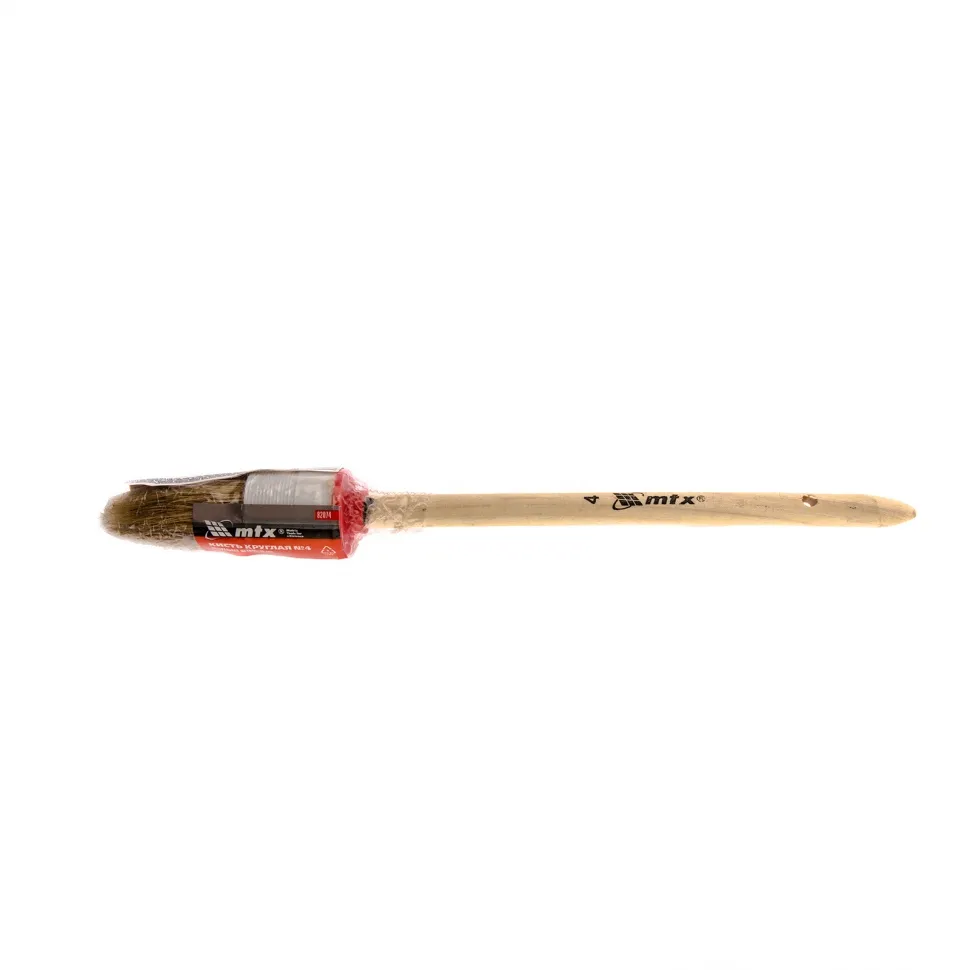Кисть круглая MTX № 4 (25 мм), натуральная щетина, деревянная ручка - фото 3