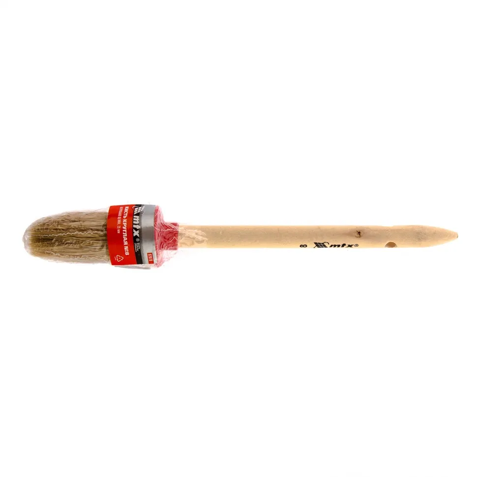 Кисть круглая MTX № 8 (35 мм), натуральная щетина, деревянная ручка - фото 2