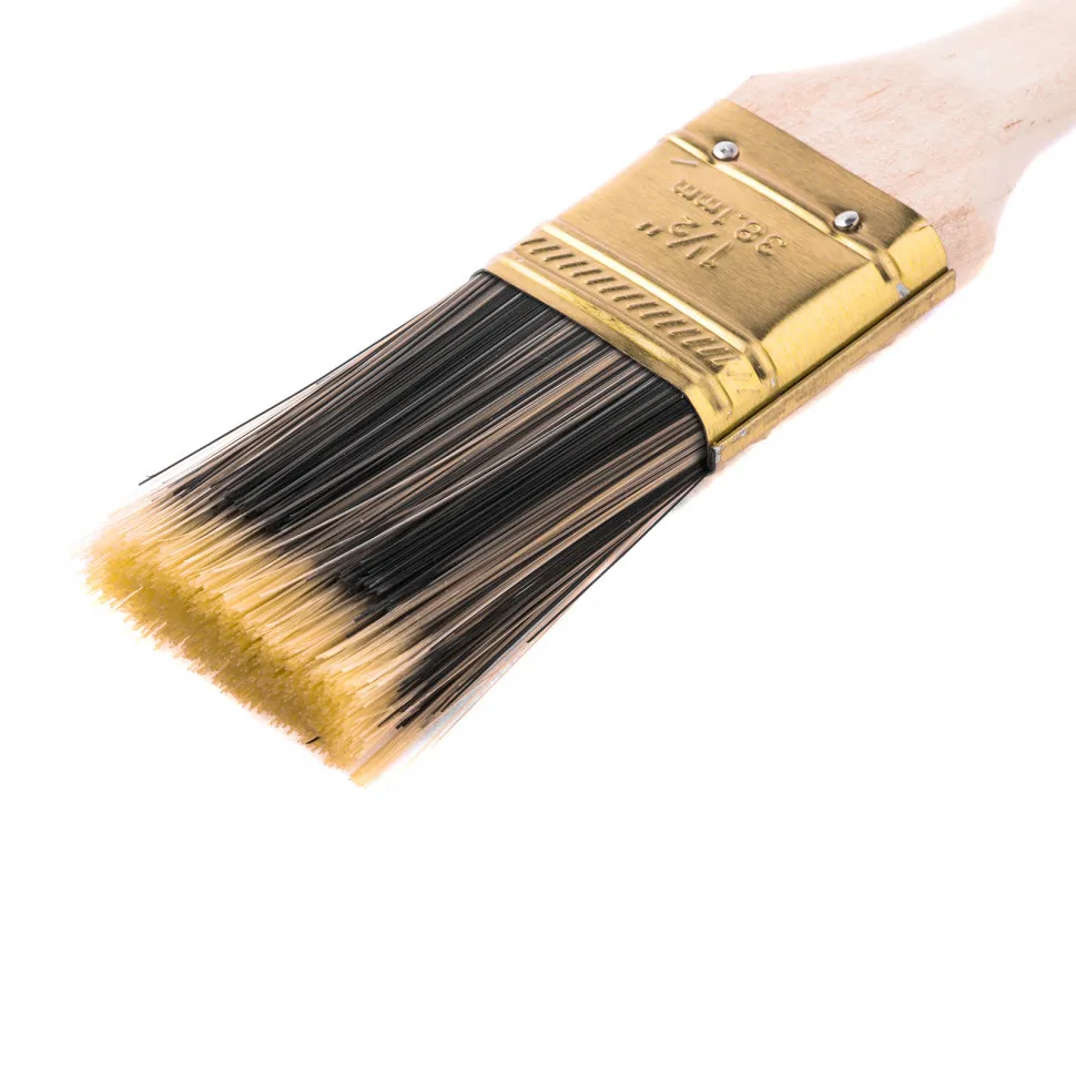 Кисть плоская MTX Golden 1.5, искусственная щетина, деревянная ручка - фото 2