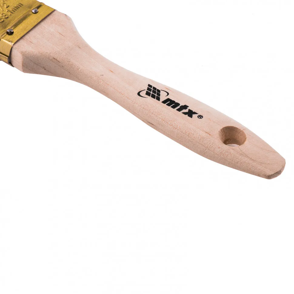 Кисть плоская MTX Golden 1.5, искусственная щетина, деревянная ручка - фото 3