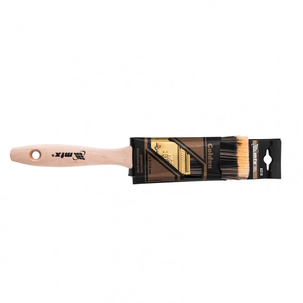 Кисть плоская MTX Golden 1.5, искусственная щетина, деревянная ручка - фото 4