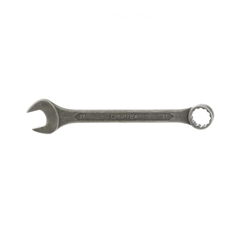 Ключ комбинированный Сибртех 27 мм, CrV, фосфатированный, ГОСТ 16983 - фото 1