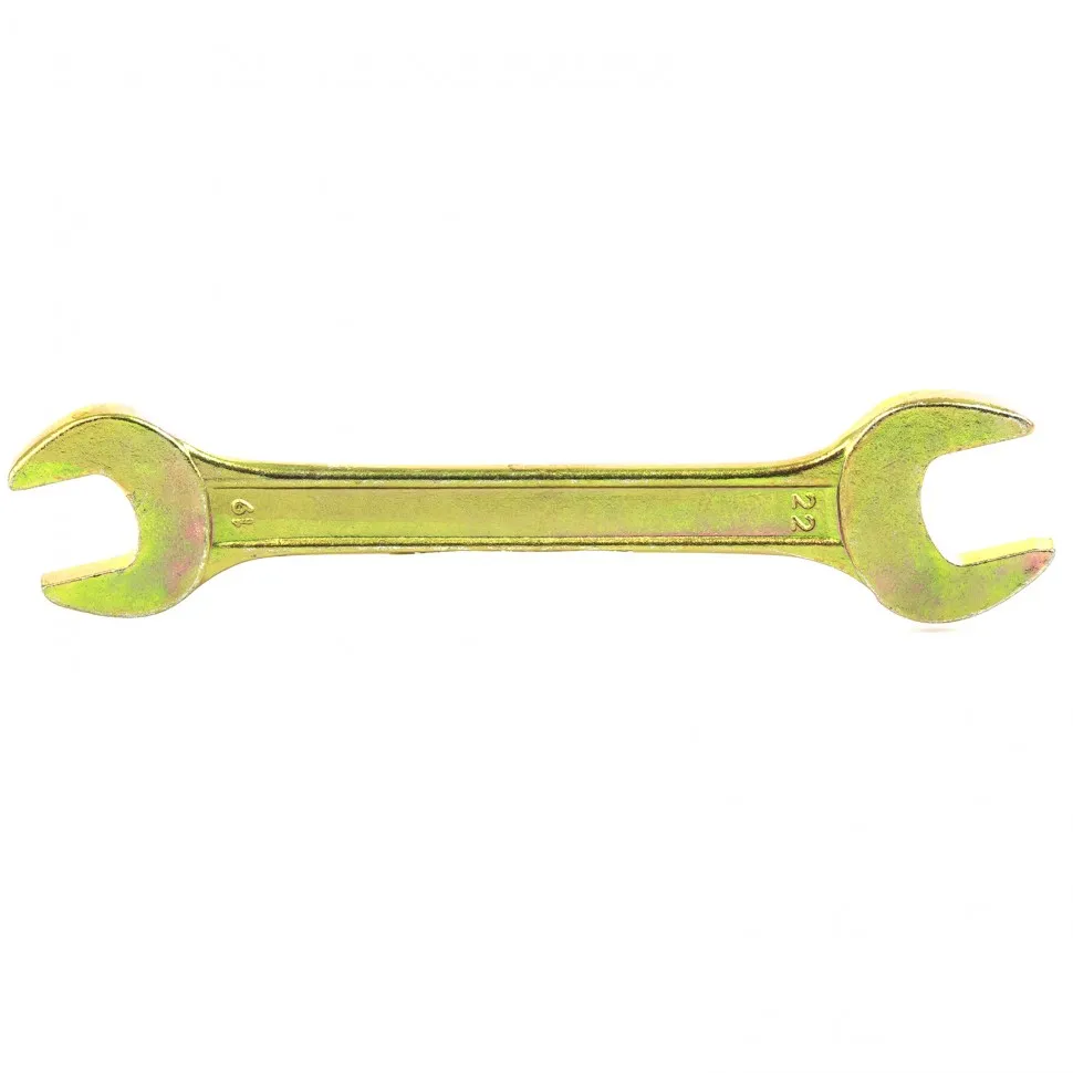 Ключ рожковый, 19х22 мм, желтый цинк Сибртех - фото 1